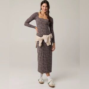 Aerie Leopard Print Long Sleeve Dress